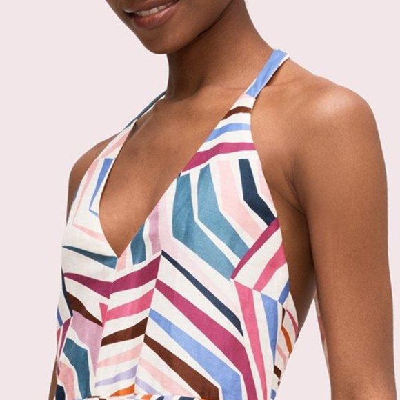 KATE SPADE geobrella print linen & silk sundress - Picture 5 of 6